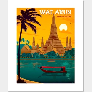 Wat Arun Temple Bangkok Thailand Advertising Travel Print Posters and Art